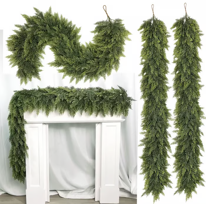 Real Touch Christmas Cedar Garland – Set of 2