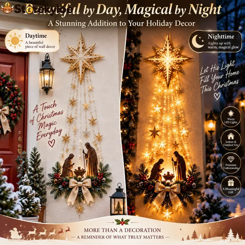 Bethlehem Star Lighted Nativity Wall Décor