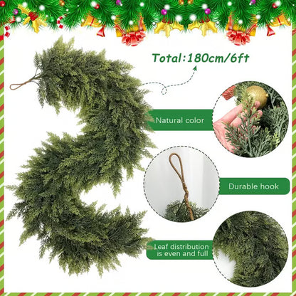 Real Touch Christmas Cedar Garland – Set of 2