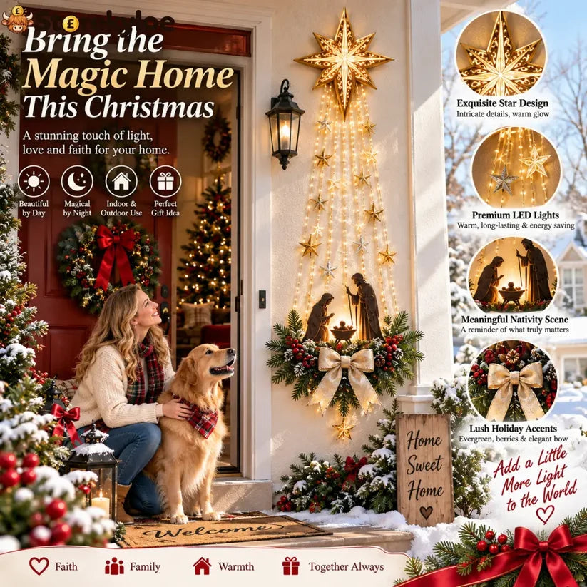 Bethlehem Star Lighted Nativity Wall Décor