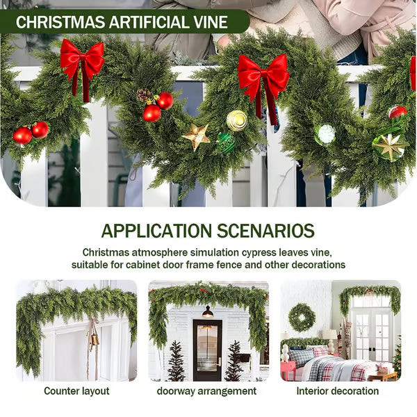 Real Touch Christmas Cedar Garland – Set of 2
