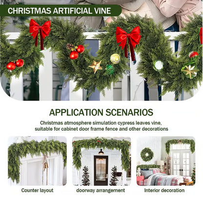 Real Touch Christmas Cedar Garland – Set of 2