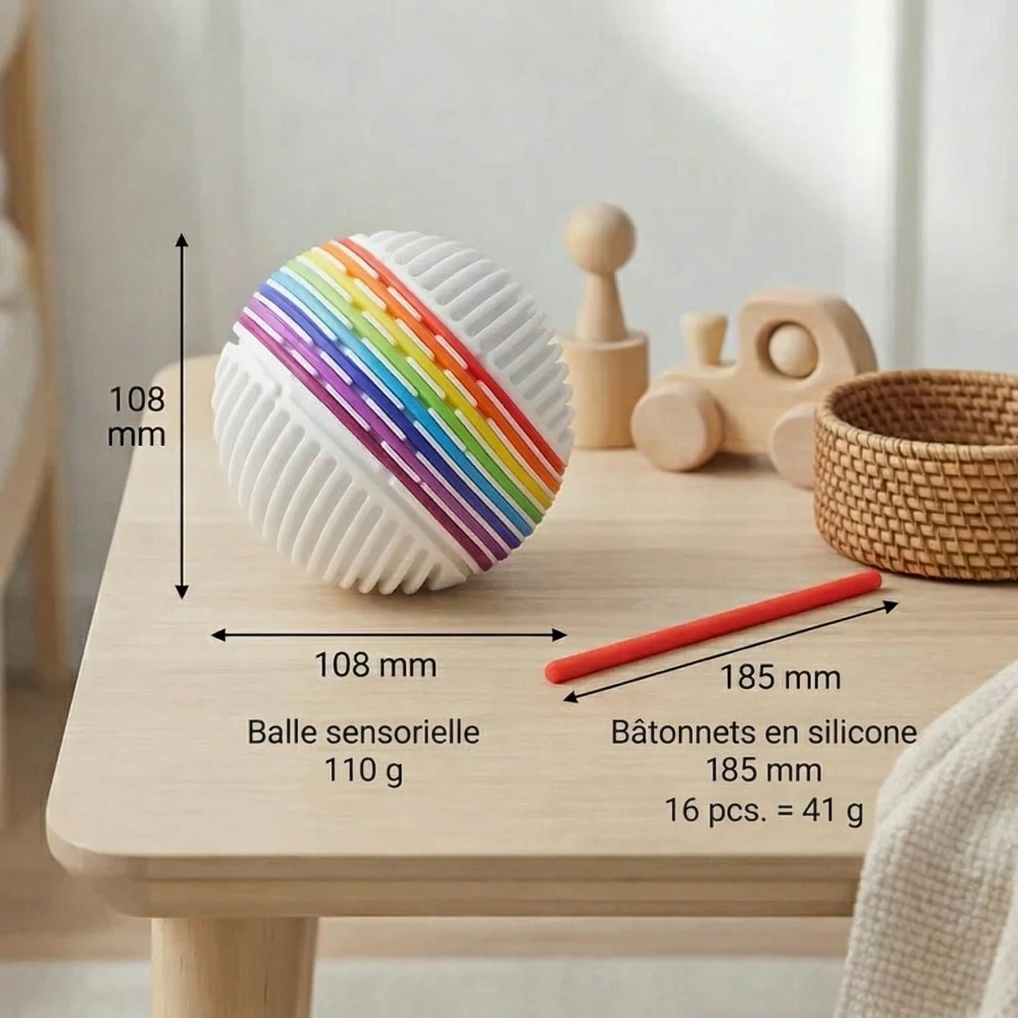 Montessori Sensory Ball – Silicone Toy for Color Learning and Motor Skill Development