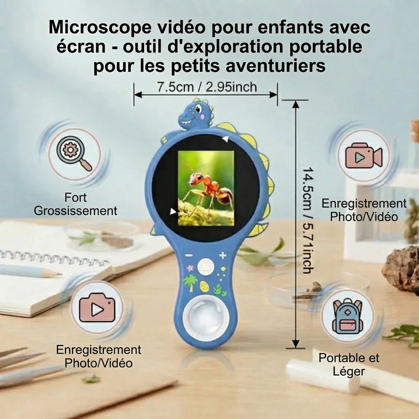Kids’ Video Microscope with Screen – Portable Exploration Tool for Young Scientists