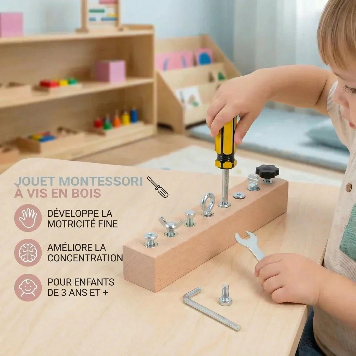 Montessori Wooden Screw Toy – Enhancing Your Child’s Fine Motor Skills and Focus