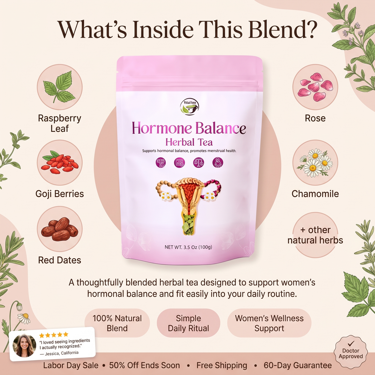 Hormone Balance Tea – Support for PMS, Cramps, Mood & Energy