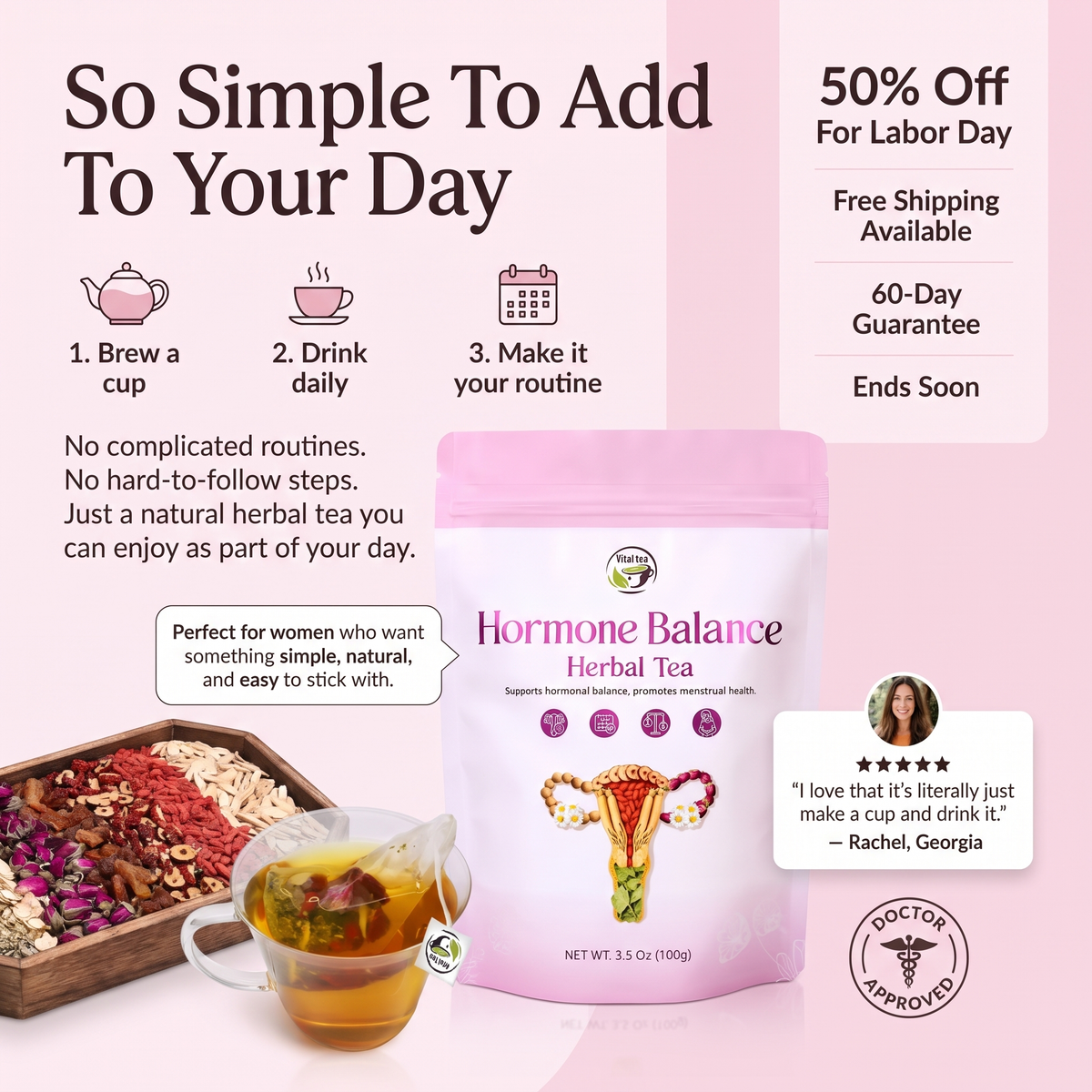 Hormone Balance Tea – Support for PMS, Cramps, Mood & Energy