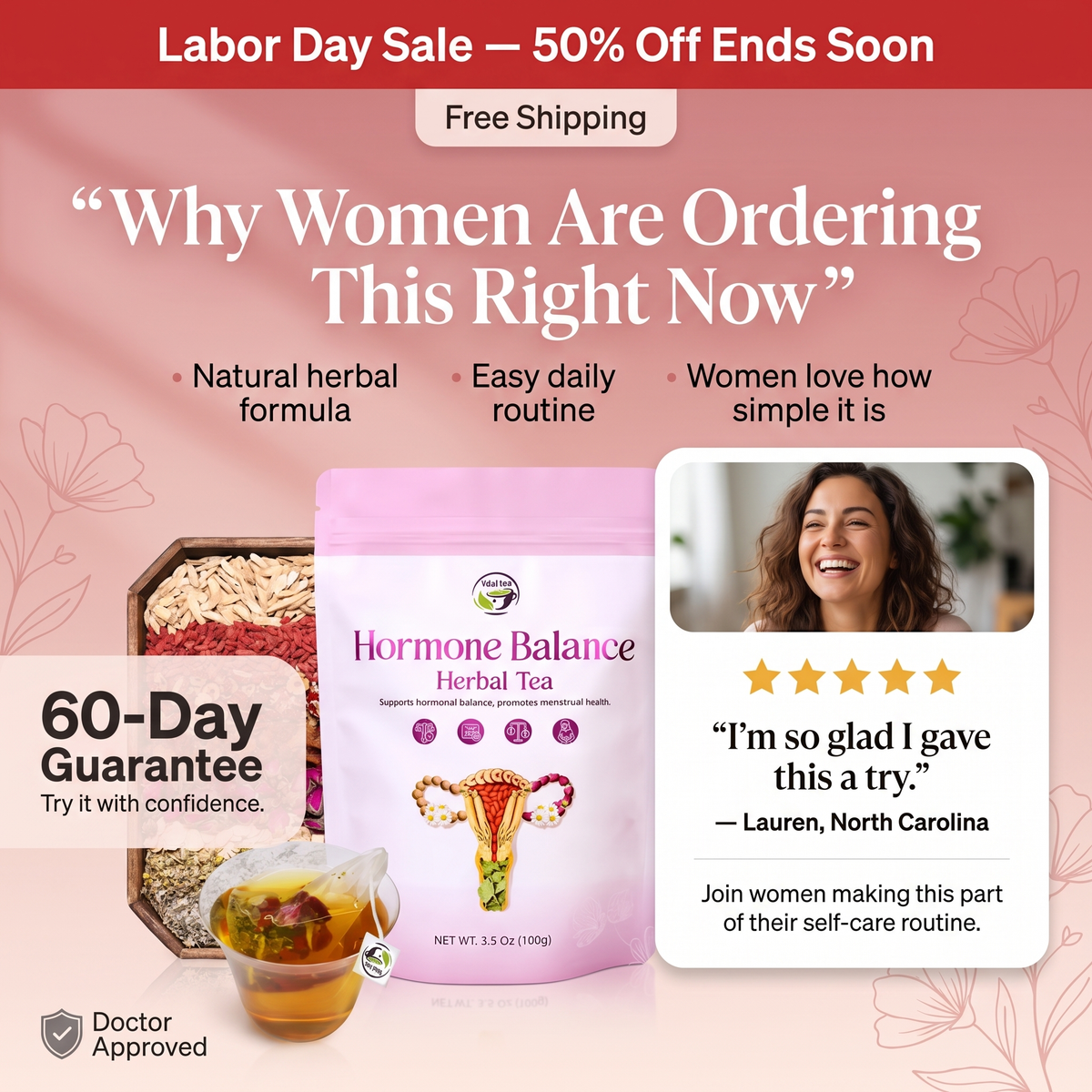 Hormone Balance Tea – Support for PMS, Cramps, Mood & Energy