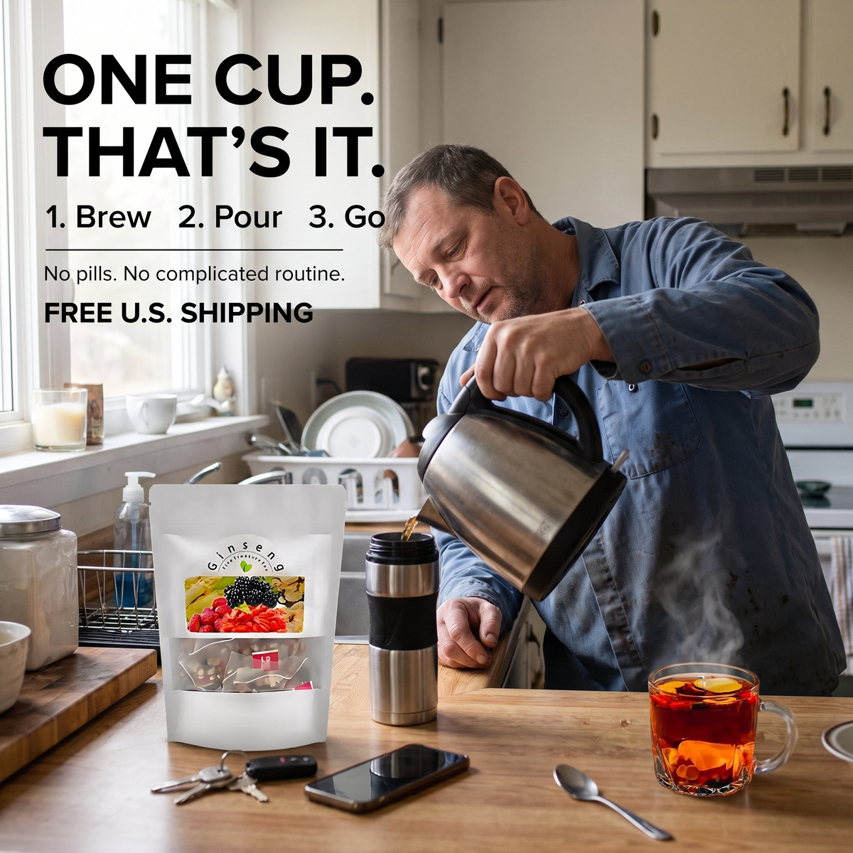 Men’s Vitality Tea – Daily Herbal Support for Energy, Strength & Drive