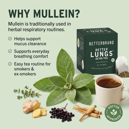Smoker’s Lung Support Tea – Herbal Mucus & Breathing Support for Smokers & Vapers