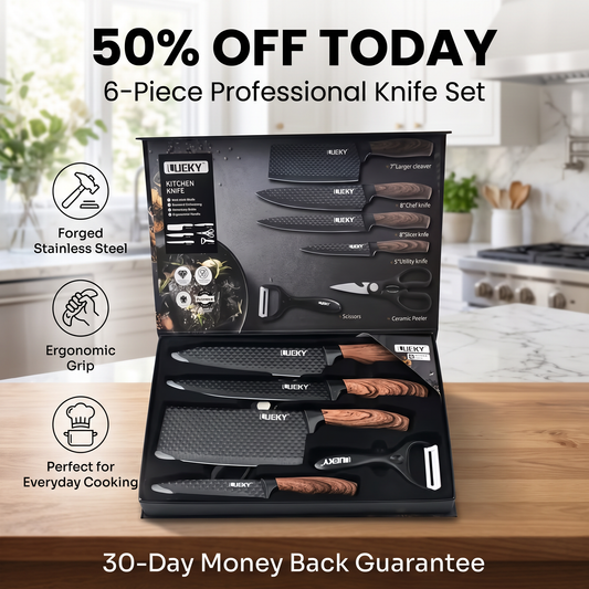 Professional 6-Piece Kitchen Knife Set – Precision Cutting for Every Kitchen
