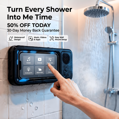 Waterproof Smart Shower Screen – Watch Videos, Play Music & Enjoy Your Favorite Apps