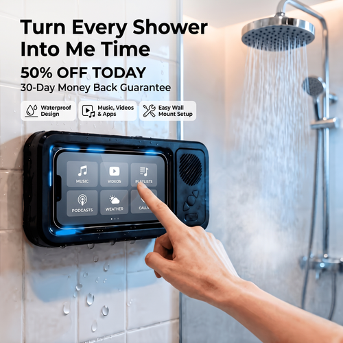 Waterproof Smart Shower Screen – Watch Videos, Play Music & Enjoy Your Favorite Apps